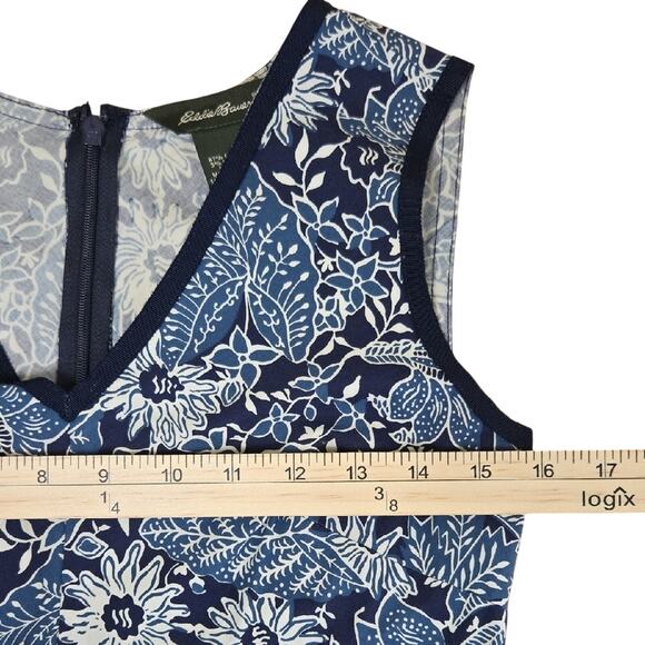 Eddie Bauer Blue Floral Sleeveless Midi Dress – Petite 2 - Picture 8 of 10
